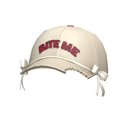 [NEW 🚨] "BITE ME" Cap with Bows in Cream/Maroon