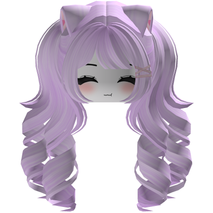 Cute hair emo Y2K cat-ear braids (pink)