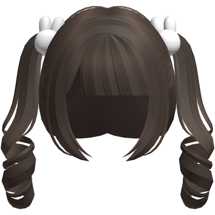 kawaii cutecore curly bunny caramel brown pigtails