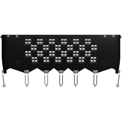Black emo studded checker tube top w/ safety pins