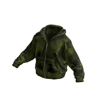 Green Thrashed Vintage Oversized Hoodie