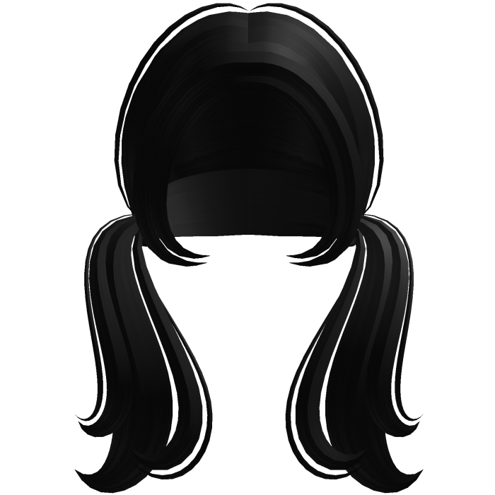 ♡ kawaii pigtails in Black
