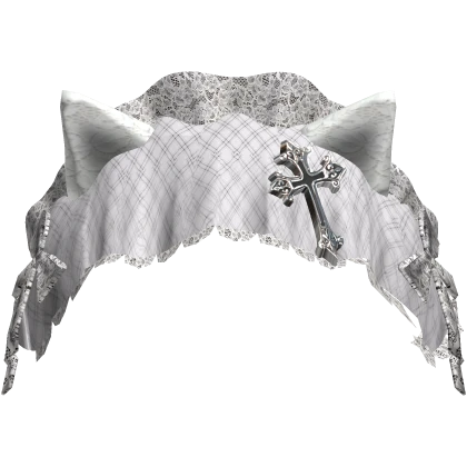 emo gothic white plaid lace cat cross headdress | Roblox Item - Rolimon's