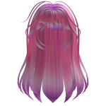 Messy Straight Cute Bubble Gum Hair  w Pink Clip