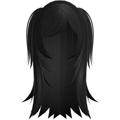 ☆ vampire y2k wispy hair w pigtails black