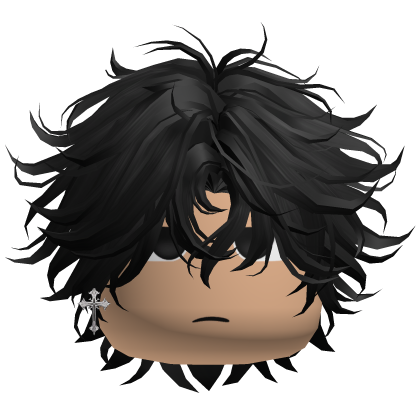 Messy Anime Black Middle Part W/ Boy Face thumbnail