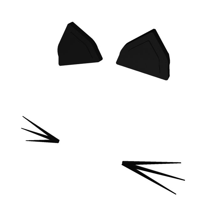black kitty ears with whiskers