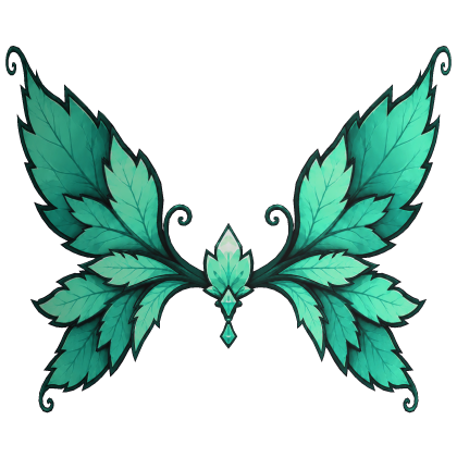 Enchanted Fairy Crystal Leaf Wings (Turquoise) Roblox item