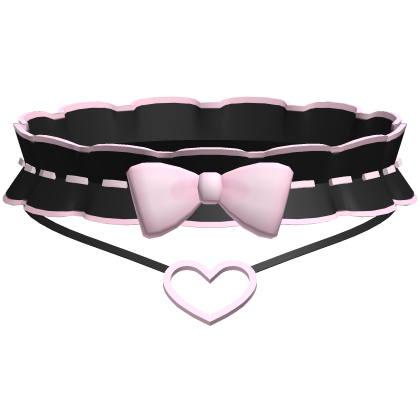 🤍 pretty ruffle choker necklace black & pink