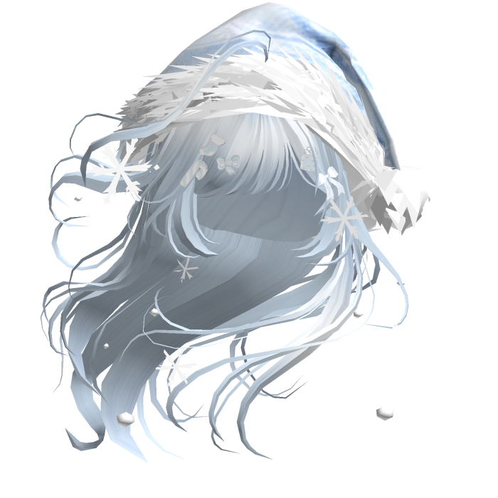 Lush Windy Hair w/Santa Hat (Light Blue)