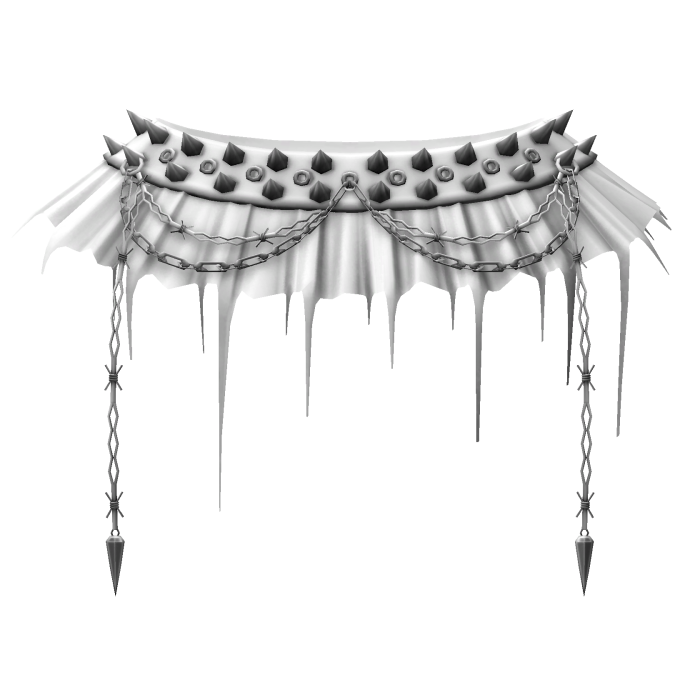 ┊♰ ꒱ gothic studded chain mini skirt  3.0 ꒰white꒱