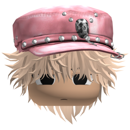 Fluffy Emo Pink Beret Y2K Boy Hair (Blonde)
