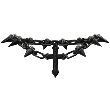 Black Silver Goth Cross Chain Roblox item