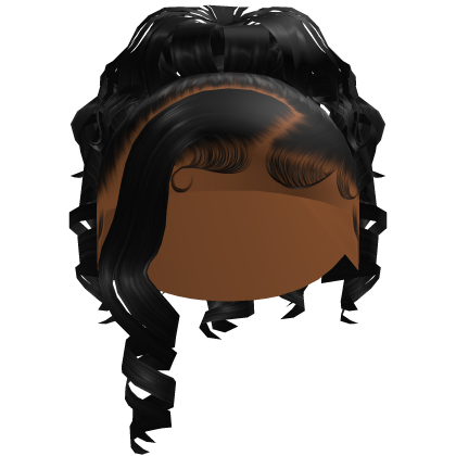 Curly Side Part Ponytail In Black Roblox item