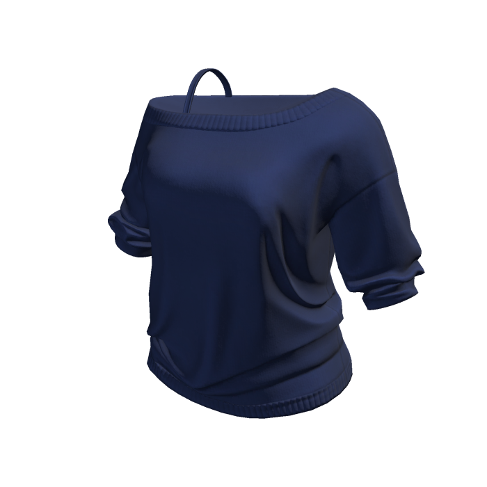 Off Shoulder Navy Shirt