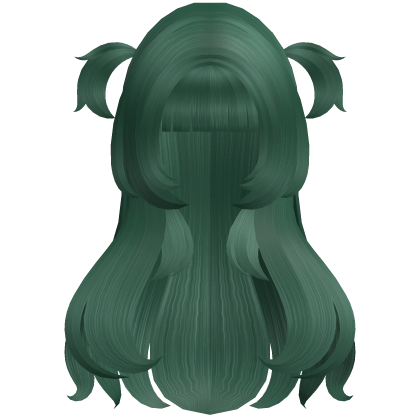 Cute Long Straight Pigtails (Green) Roblox item