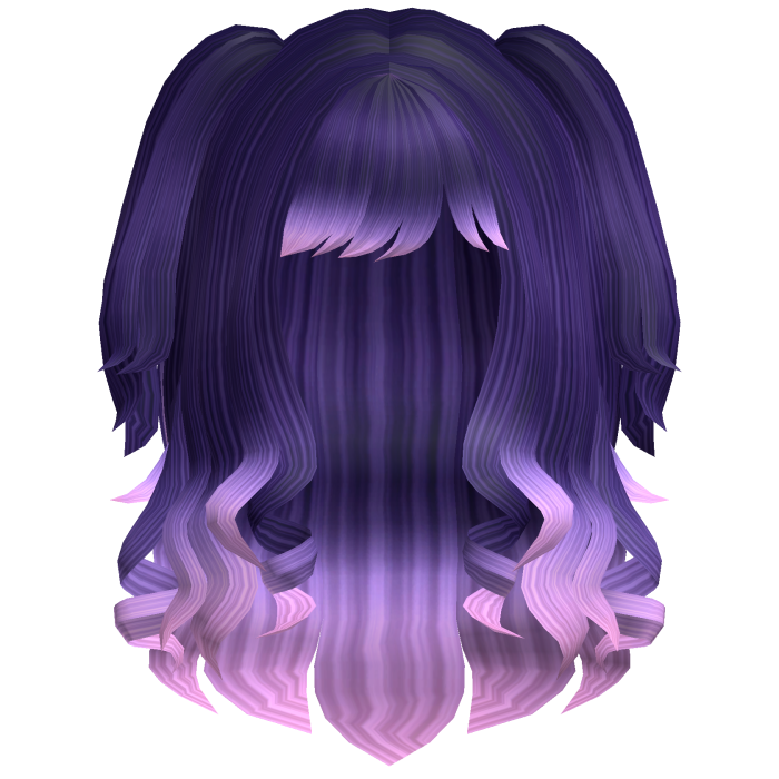 Cute Swirly Curled Pigtails (Galaxy Purple)