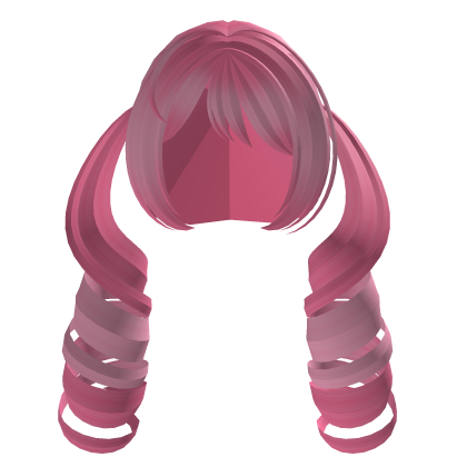 cute kawaii hot pink short curly pigtails  Roblox item
