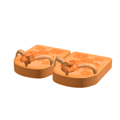 Orange Tropical Flower Flip Flop