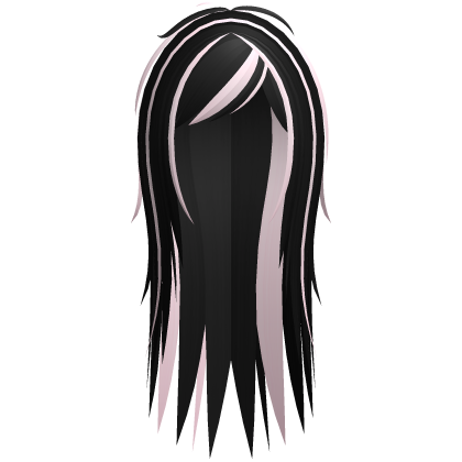♡ Super Messy Scene Emo Hair in Black & Pink Roblox item