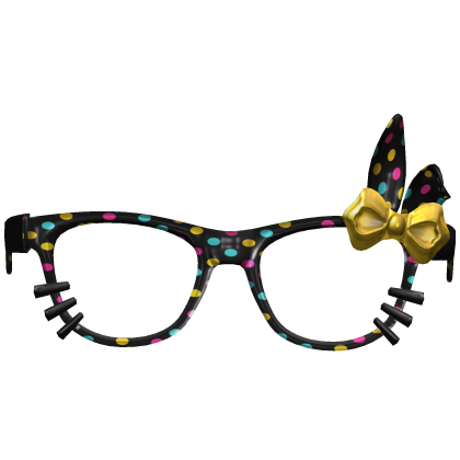 Confetti Polkadot Black Bunny Ear Glasses Bow Roblox item