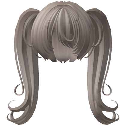 curly long overgrown pigtails in ash brown Roblox item