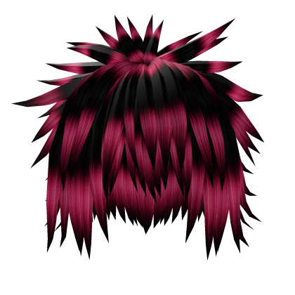 Messy Spiky Emo Black & Pink Hair Roblox item