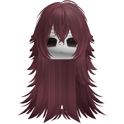 Vkei Moe Red Messy Long Hair
