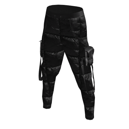 Black Puffy Cargo Pants thumbnail