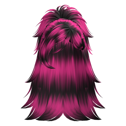 Messy Emo Y2K Scene Ponytail Hair (Raccoon Pink) Roblox item