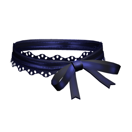 Gothic Kawaii Lace Ribbon Bow Choker Dark Blue Roblox item
