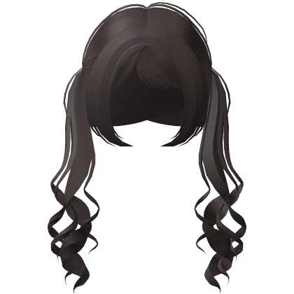 ♡︎: cutesy low curly pigtails in dark brown Roblox item