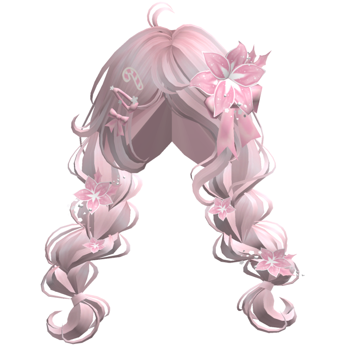 ♡ Christmas Preppy Flower Braids (Pink)