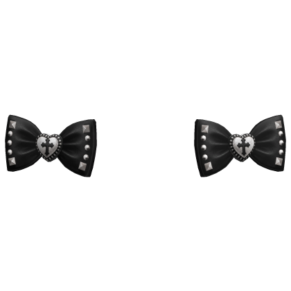 Black Vkei Bow Double Hairclips