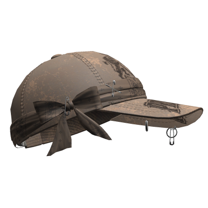 Y2k Tilted Bandana Cap Faded Beige