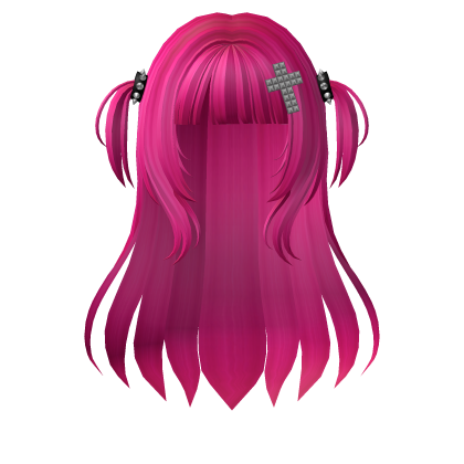 Long Straight Emo Goth Y2K Hair - Hot Pink