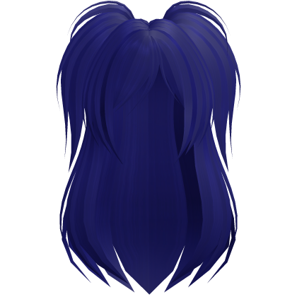 Dark Blue Emo Scene Long Black Side Pigtails