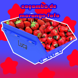 caçamba de morango fofo