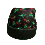 Emo Y2K Black / Red / Green Christmas Fire Beanie