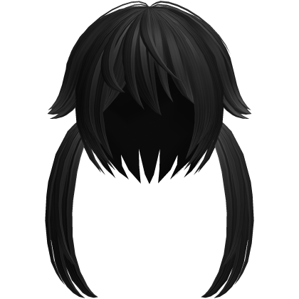Black Cute Moe Messy Kitty Hair Roblox item