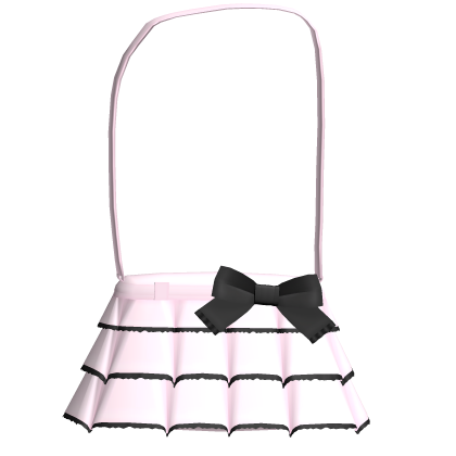 ♡ : cute pleated ruffle shoulder bag ୨୧ pink black Roblox item