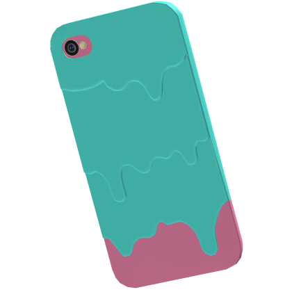 Slimed Phone in Blue & Light Pink
