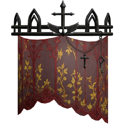 Red Black Goth Veil Crown