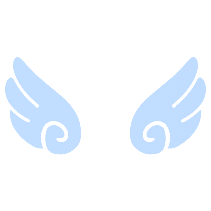 ♡ Cute Glowing Swirly Angel Wings in Pastel Blue