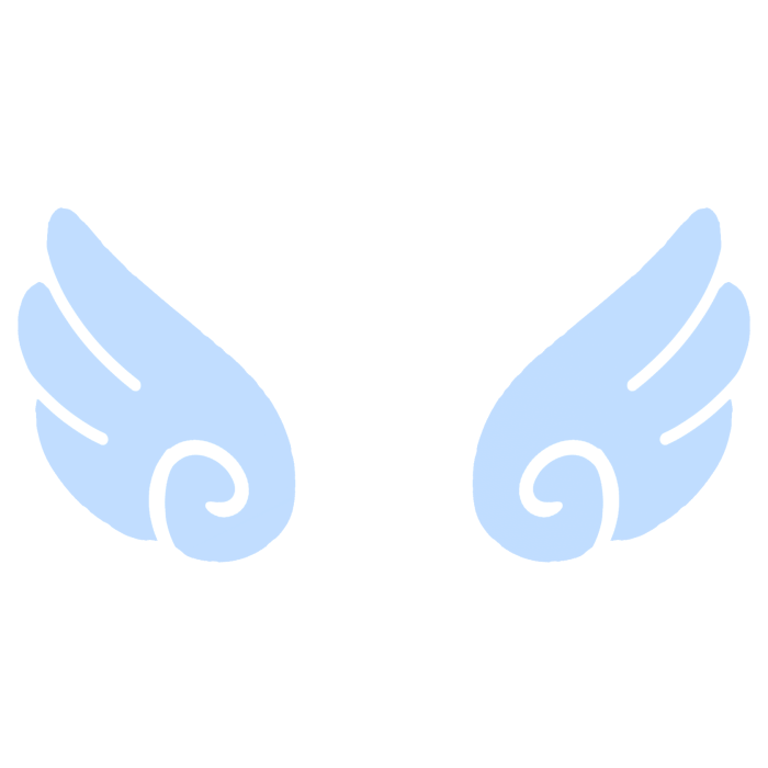 ♡ Cute Glowing Swirly Angel Wings in Pastel Blue