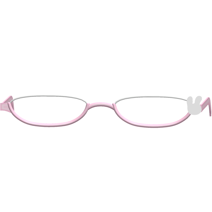 ♪ 〜 Cute Low Pink Bunny Moe School Glasses 