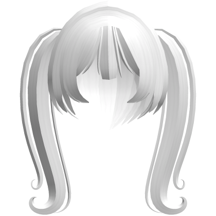 ☆ Kawaii Long Swirly Pigtails in White ☆ Roblox item