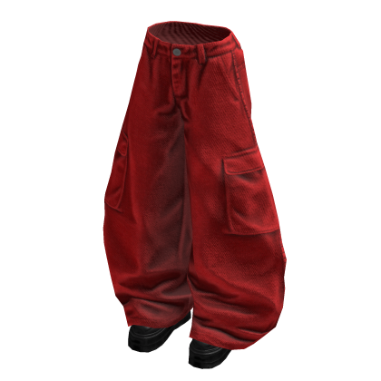 Stylish Baggy Pants (Black Bright Red)