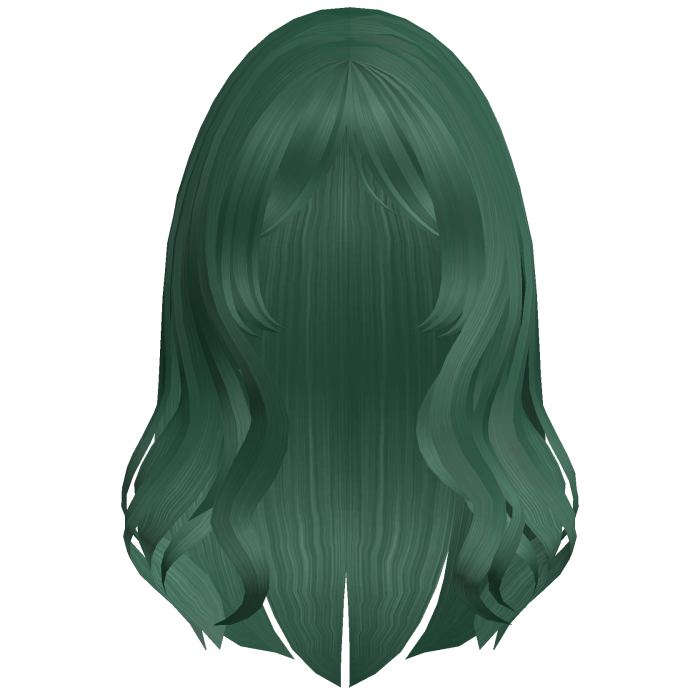 Preppy Wavy Hair w/ Curtain Bangs (Green)
