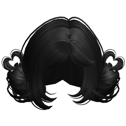 ♡ Heart Swirl Twin Buns (Black) Roblox item